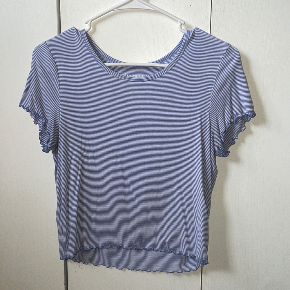 American Eagle | Soft & Sexy Lettuce Trim Crop Tee